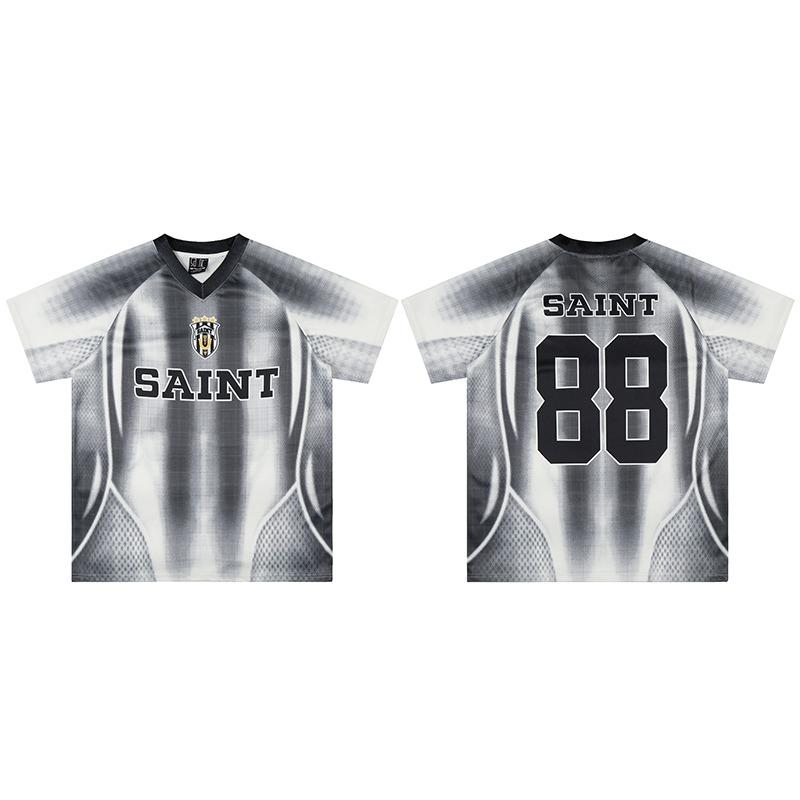 Saint Baseball Jerseys T-shirt Short Sleeve Printed 88 Summer Men's Women's Street Trend Mesh Breathable Top Tee Shirts