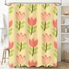 Pink Flowers Shower Curtain Home Decor Bathroom Accessories Waterproof Bath Fabric 72x72 inches with Hooks Set (Set)