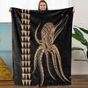 1pc Cozy Black Octopus Throw Blanket - Soft Flannel All-Season Bedspread/ Couch Cover - Modern Home Decor - Machine Washable Gif