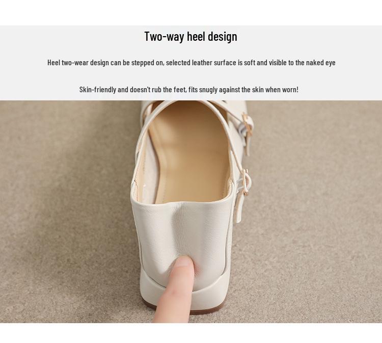 Mary Jane Thick-Soled Chunky Heel Round Toe Shoes - Women's 2023 Spring Collection, Soft-Soled, Plus Size Available.