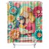 Charming 'Happy Mother's Day' Design with Mother and Child in Vibrant Floral Waterproof Shower Curtain, Stylish Durable