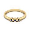 Tiny Round Shape Blue Sapphire Gemstone 925 Sterling Silver Gold Plated Three Stone Minimalist Women Engagement Ring