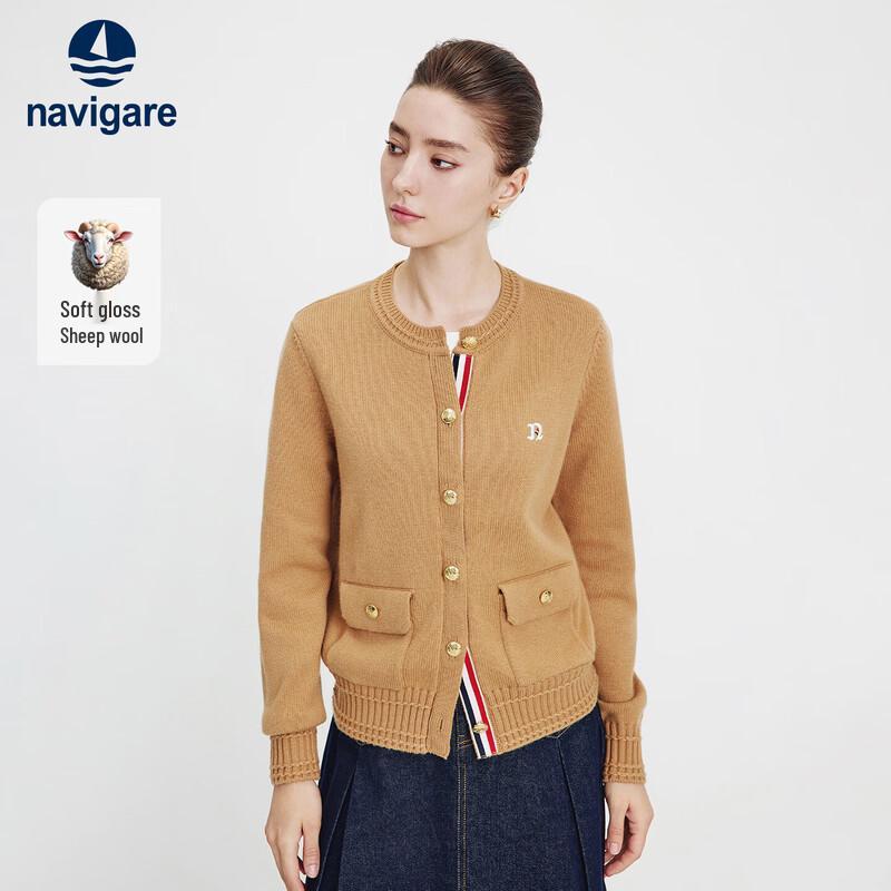 Navigare Women's Round Neck Knit Cardigan Sweater