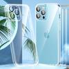 Apple 15 Pro Max Hülle aus gehärtetem Glas mit Objektivfolie - Transparente Augenschutzhülle mit feinen Löchern