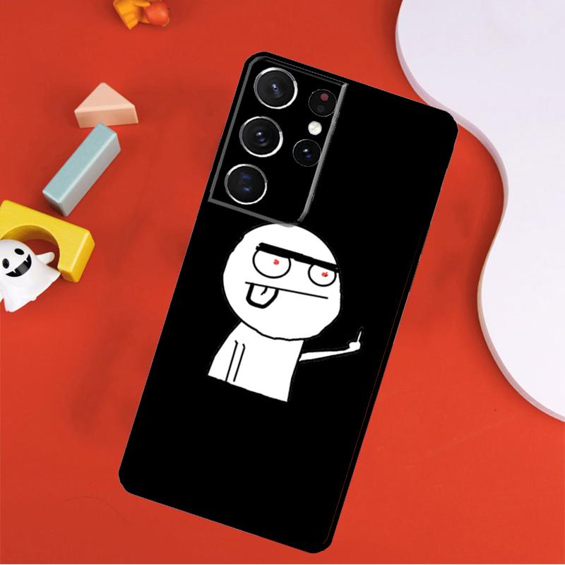 Funny Man Middle Finger Phone Case For Samsung Galaxy S25 Ultra S24 Ultra S9 S10 S20 S21 S22 S23 Plus S24 FE Cover