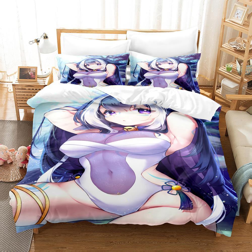 Anime Kawaii Girls Shylily Bedding Set Single Twin Full Queen King Size Bed Set Adult Kid Bedroom Duvet Cover Sets Home Textiles
