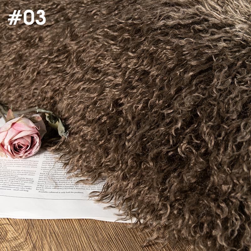50*170cm High-grade 6cm Long Hair Cashmere Fabric Lamb Curly Imitation Tan Sheep Wool Plush Fabric DIY Clothing Dolls Cosplay