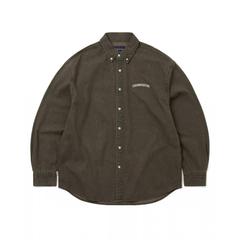 Thisisneverthat Washed Denim Shirt Brown S