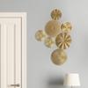 Tofficu Gold Wall Art Metal Circle Wall Hanging Wall Decoration for Living Room Bedroom Easy Installation Noble Design Iron Wall Decor