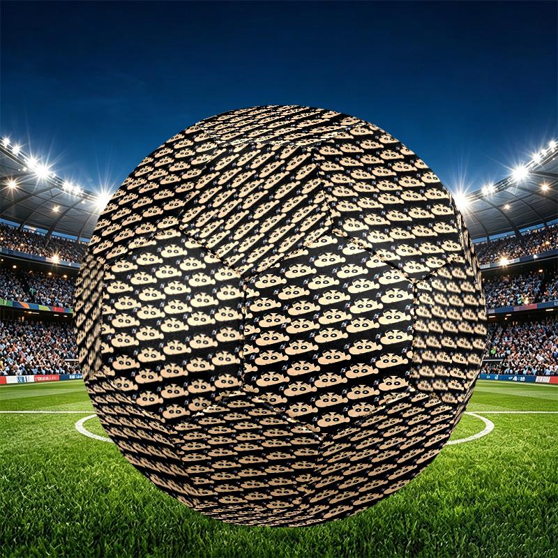 Crayon Shin Print Size 5 Soccer Ball, PU Wear Resistant Football for Match Training and Daily Practice, Birthday Gift for Soccer Fans