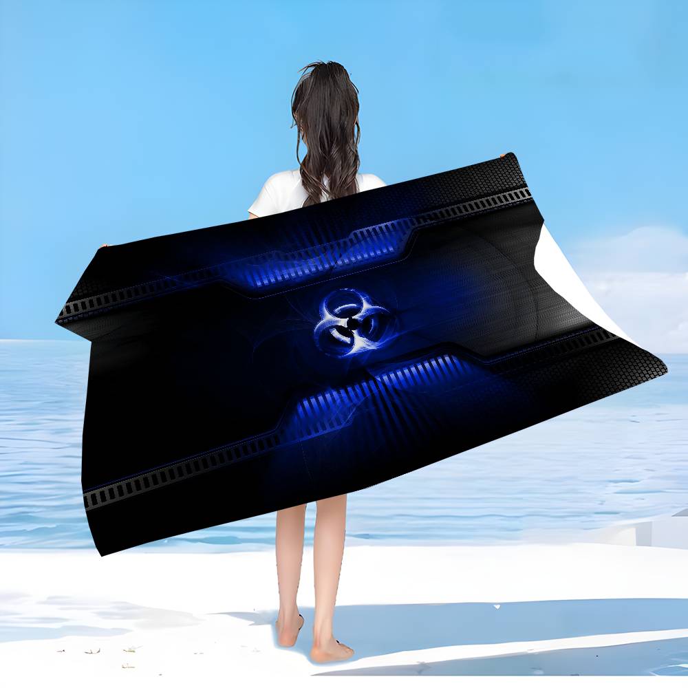 Games Biohazard Logo Bath Towel Microfiber Soft Water Absorbing Breathable For Girl Kids Decorative Cartoon Beach Towel