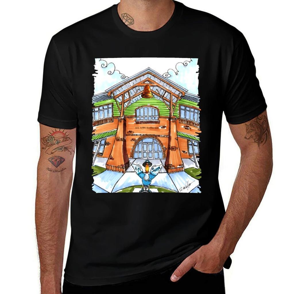 AK Suter EleUnisextary Watercolor Painting TShirt Casual Everyday Wear TShirt