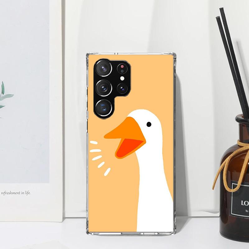 Cartoon Cute Goose Game Phone Case For Samsung Galaxy S25 S24 S23 S22 Ultra S21 FE S20 Plus S10 + S10E Art Fundas Back Cover S24