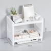 Doppelschichtiger Lagerregal Minimalistischer Schreibtischorganisator Einfach zu montieren für Badezimmer Home Office Arbeitsplatte 1 Stück