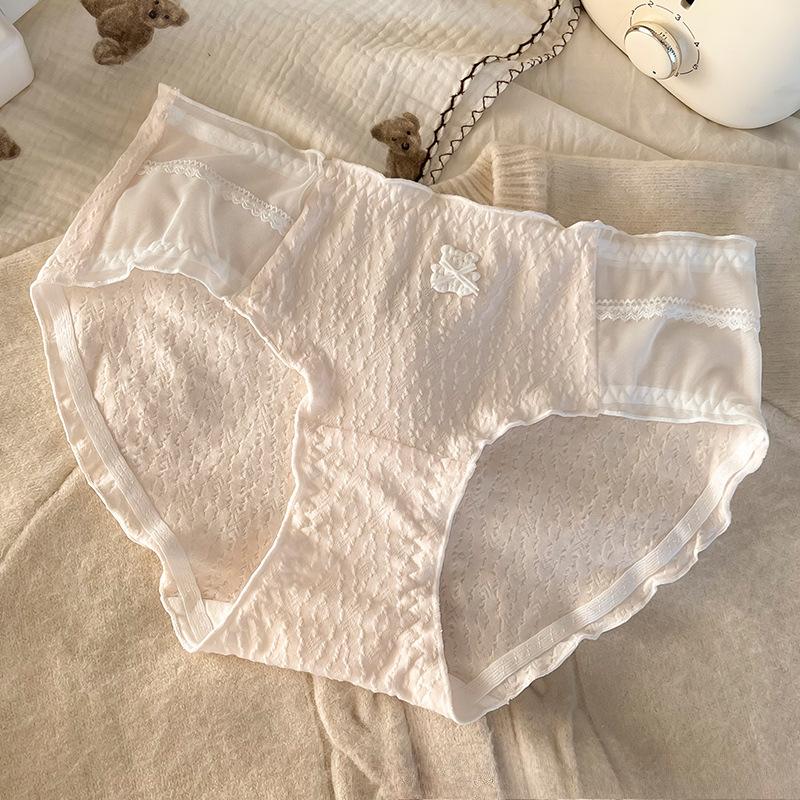 Plus Size Ladies Sweet Comfortable Breathable Girl Cute Bow Mid Waist Panties