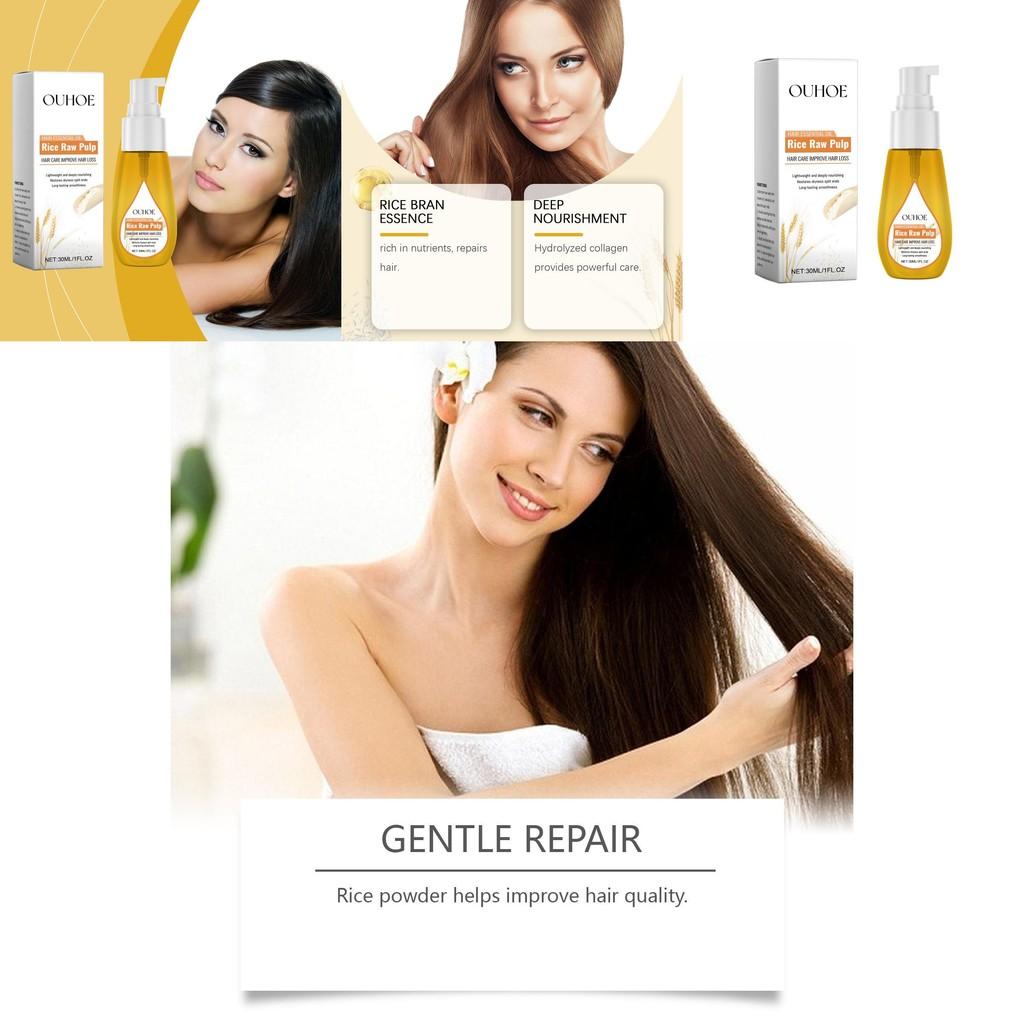 Ouhoe Nourishing Rice Water Hair Oil For Moisturized Ends And Shiny Luxurious Hair