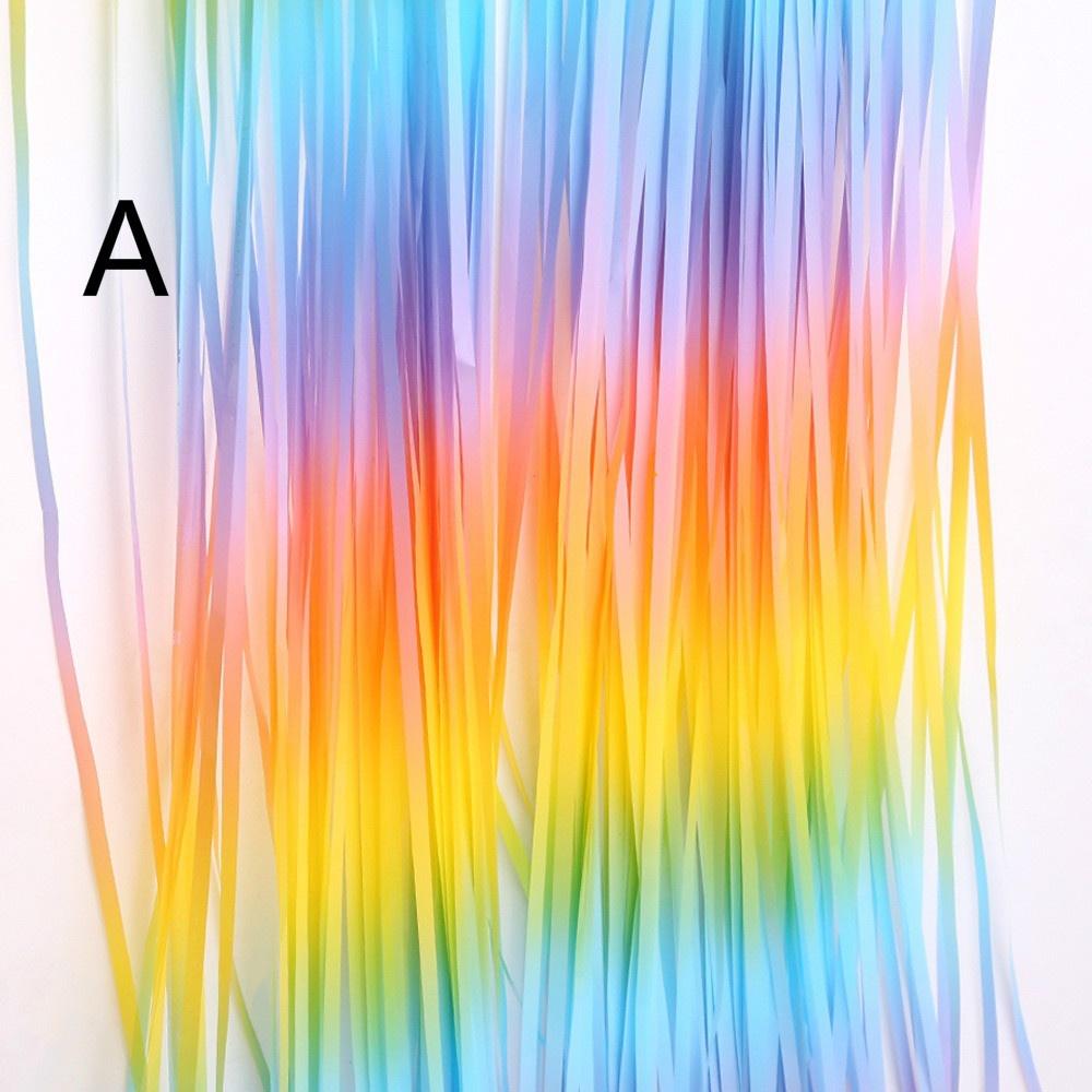 

1 Set of 1x2m Macarone Rain Curtain Colorful Streamer Rain Curtain Decoration Wedding Decoration Photography Background Party Supplies A