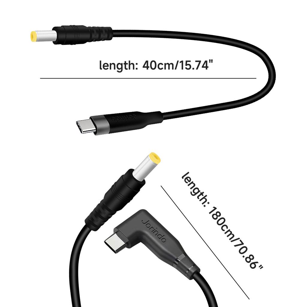 USB C to DC5.5mmx2.1mm Power Cord USB Type C Input to DC12V Out Charging Cable Work with PD Charger & PD Power Bank