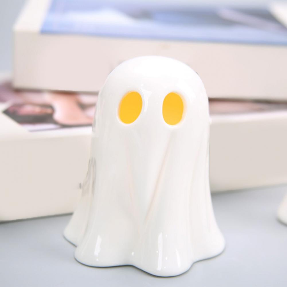 Led Ghost Lights Ceramic Ghost Decorations Ceramic Ghost Led Light Up Decor Small White Figurine Halloween Ornaments