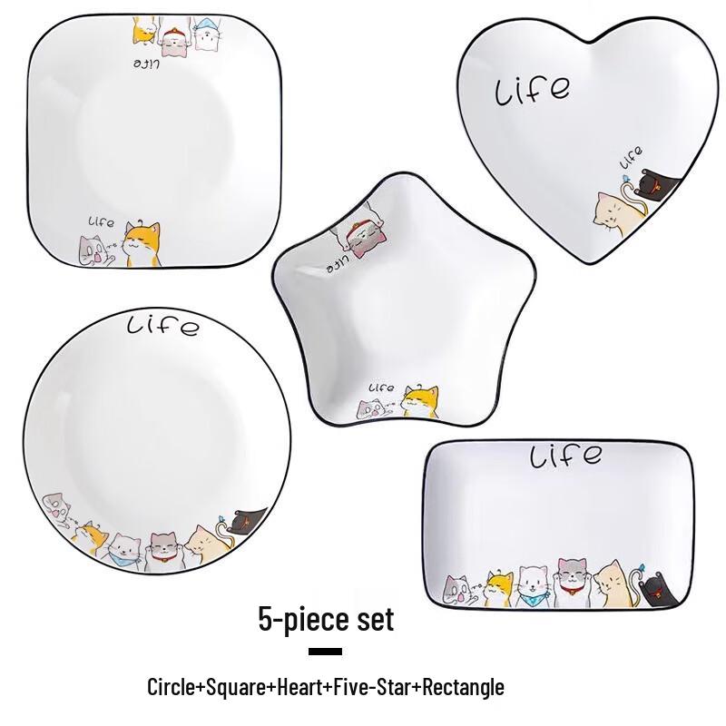 Cute Cartoon Nordic Ceramic Plate Set