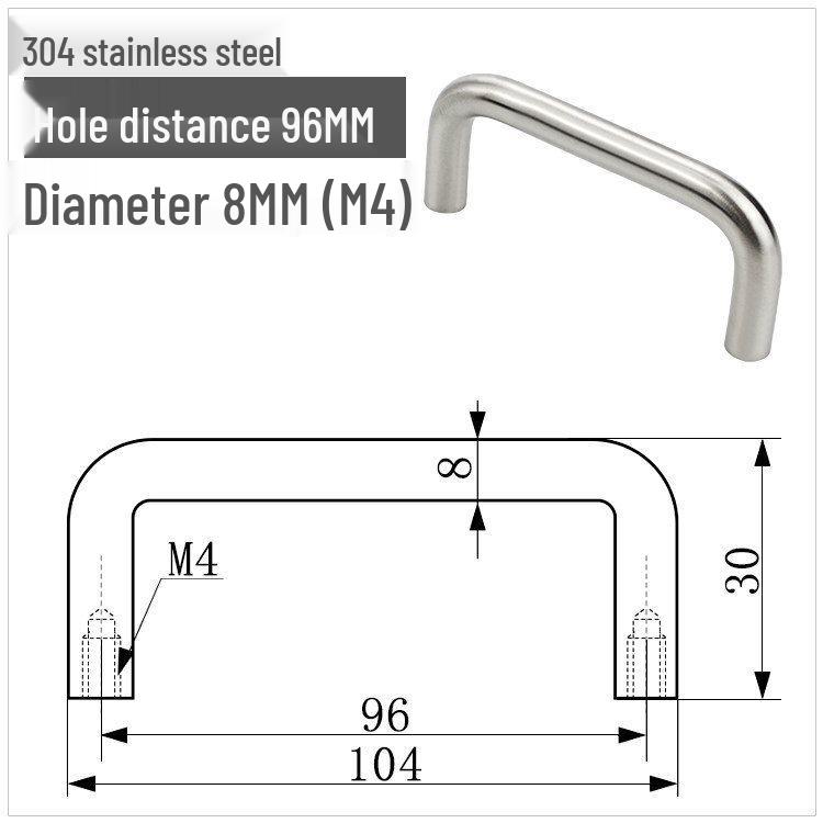 Solid 304 Stainless Steel U-Shaped Cabinet Handle