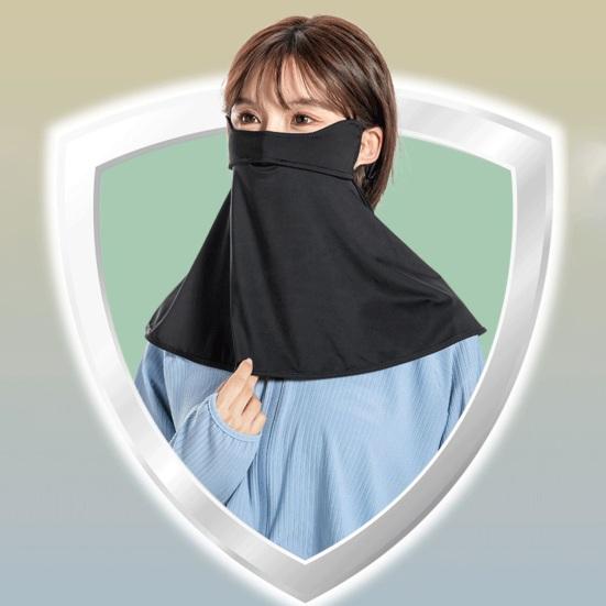 Ice Silk Sunscreen Face Guard, Full Face Sun Protection Face Protector, Neck Clavicle UV Shield with Ear Loop, for Hiking, Fishing & Outdoor