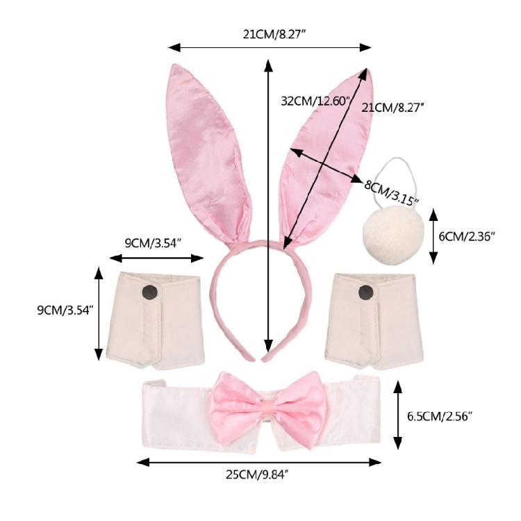 Rabbit Accessories Set Halloween Cosplay Accessories Include Rabbit Ear Headband