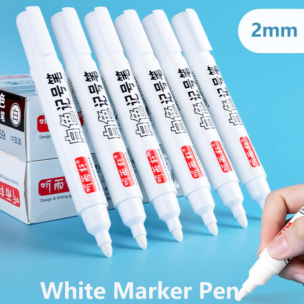 0.8/1/2/3mm White Permanent Paint Pen for Wood Rock Plastic Leather Glass Stone Metal Canvas Ceramic Deep Hole White Marker Pen