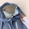 Women's High Waist Straight Leg Jeans Loose Wide Leg Fleece Lined Vintage Washed Denim Pants Winter Casual Trousers