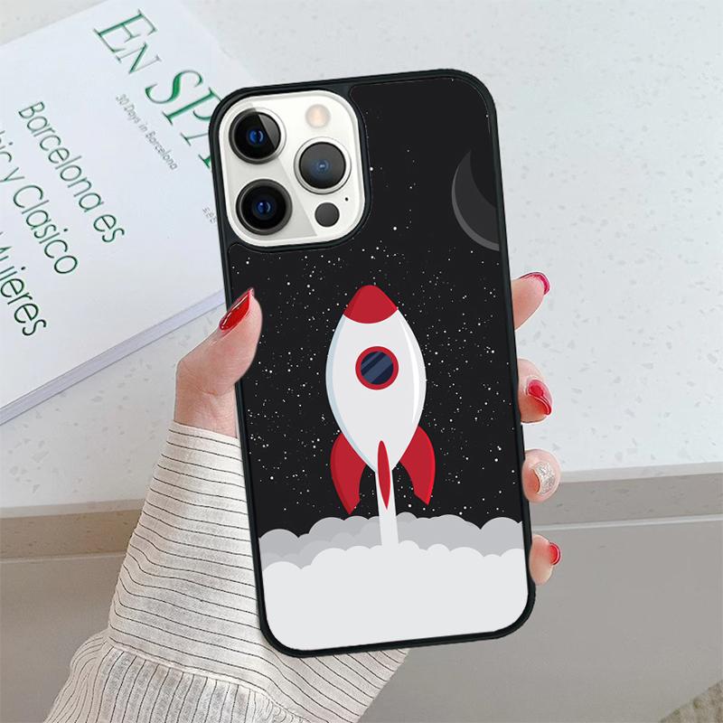 Cartoon Rocket Phone Case cover For iPhone 17 Air 15 16 16e 14 13 Pro Max Coque 12 11 Pro Max For Apple PLUS fundas