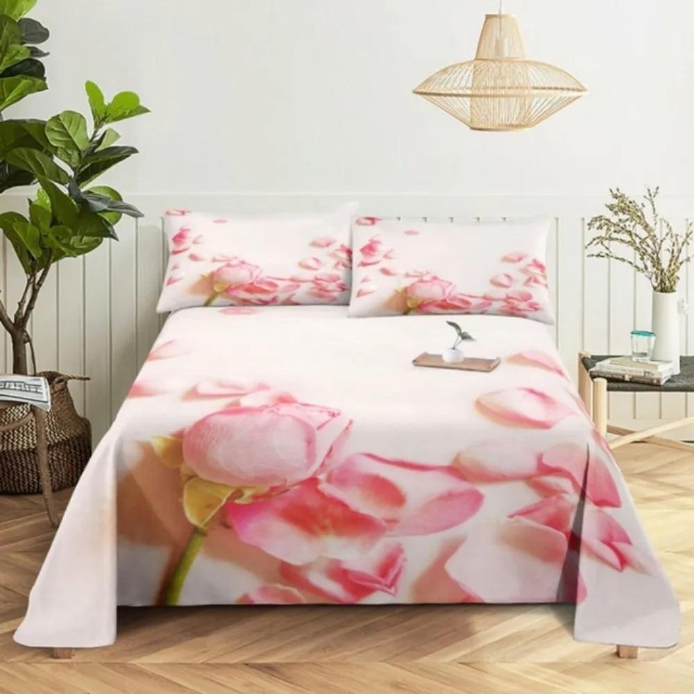 Custom Flower Red Rose Comfortable Duvet Quilt Cover Pillowcase Bedding Set Children Bedroom Decoration Home Textile