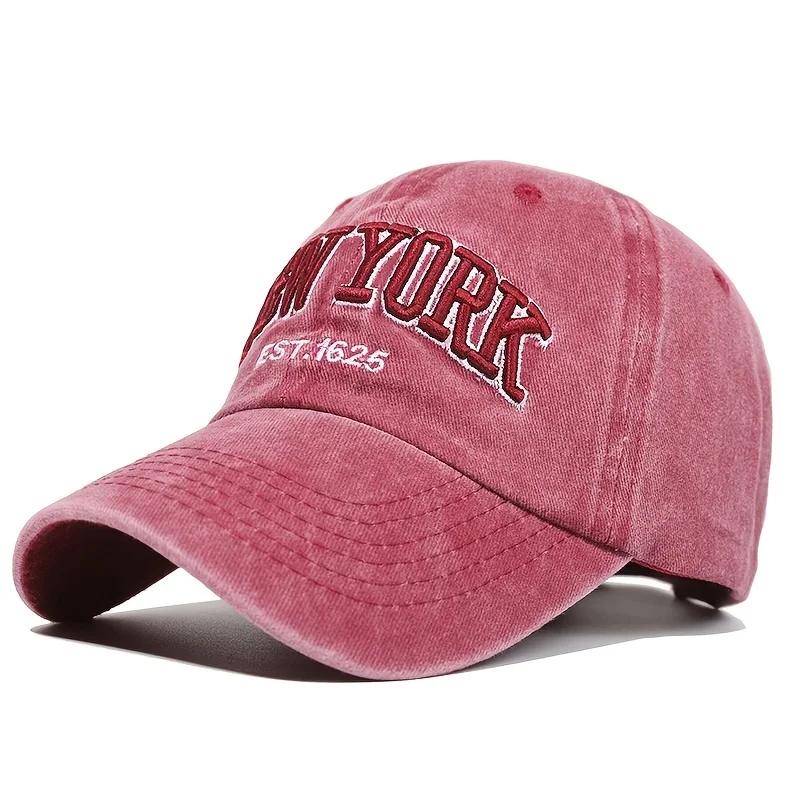 Yiran bag New York Gewassen Katoen Baseballpetten Voor Vrouwen Mannen Retro Letter Borduurwerk Snapback Petten Zonnekleppen Hip Hop Papa Pet Casquette