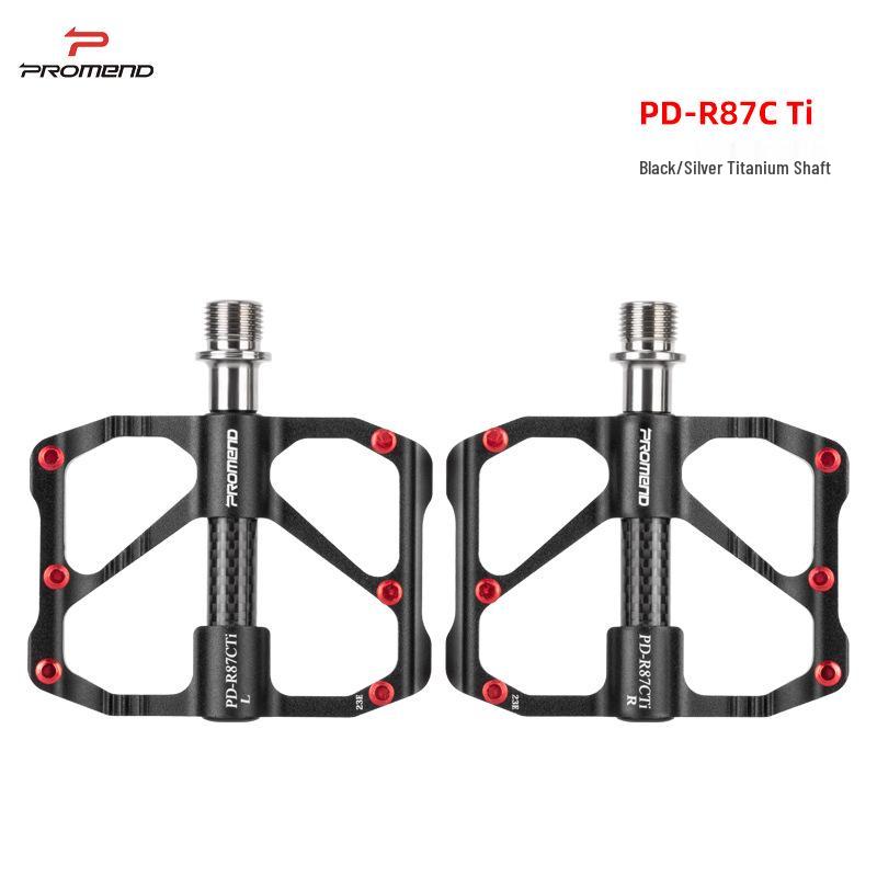 PROMEND 86T Mountain Bike Pedals - Titanium Axle, Carbon Tube, 3 Bearings, Road Cycling Pedals