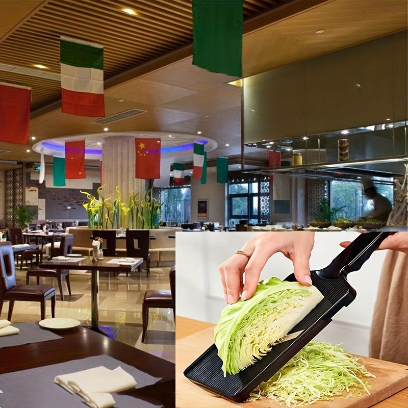 Manual Plastic Vegetable Slicer Shredder & Grater with Ergonomic Handle - Heavy-Duty Cabbage Cutter for Coleslaw, Slicing Greens, Potatoes, Carrots