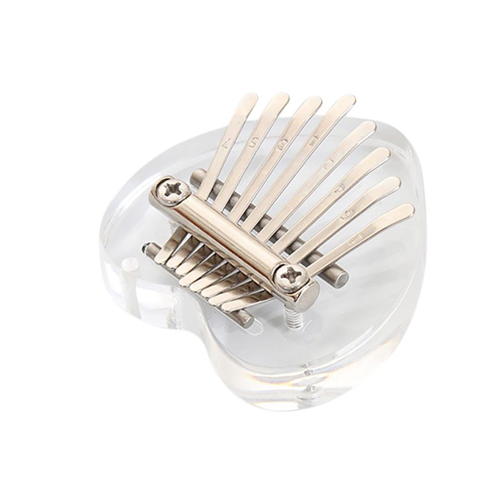 Mini Crystal Finger Piano Acrylic 8-tone Kalimba Thumb Piano Cute Christmas Music Gifts Keyboard Instrument for Children Trainer