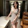 Sex Underwear Pure Desire Pearl Perspective Suspender Nightdress Sexy Lace Print No-take Pajamas Seduce Women