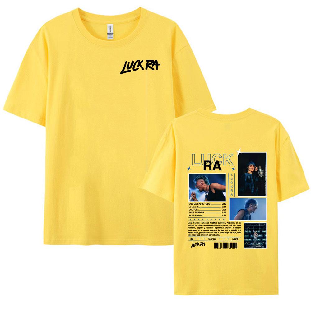 Rapper Luck Ra 2025 Tour Merch Tshirts for Men Casual 100 Cotton Short Sleeve Oversized T Shirt Unisex Retro Pop Music Tshirt