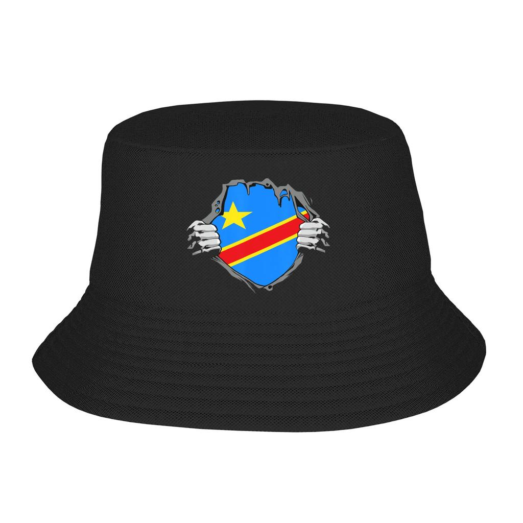 Republic Of Congo Congolese Flag Bucket Hats for Women Unisex Travel Bob Hats for Vacation Caps