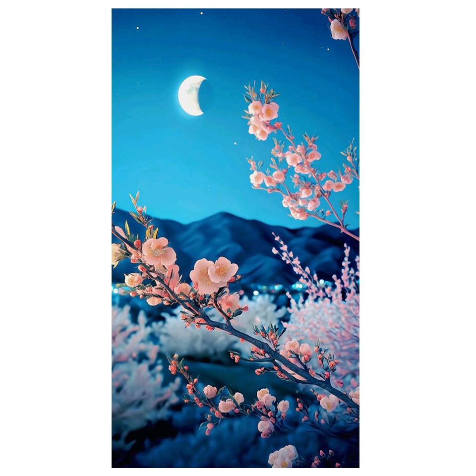

Большая 5D DIY алмазная живопись Новое поступление лунные цветы пейзаж полная алмазная мозаика вышивка крестиком искусство домашний декор Full Round 20x40CM