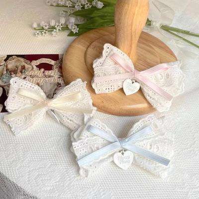 Elegante Fermaglio per Capelli in Pizzo a Forma di Fiocco Fatato Stile Foresta per Donne
