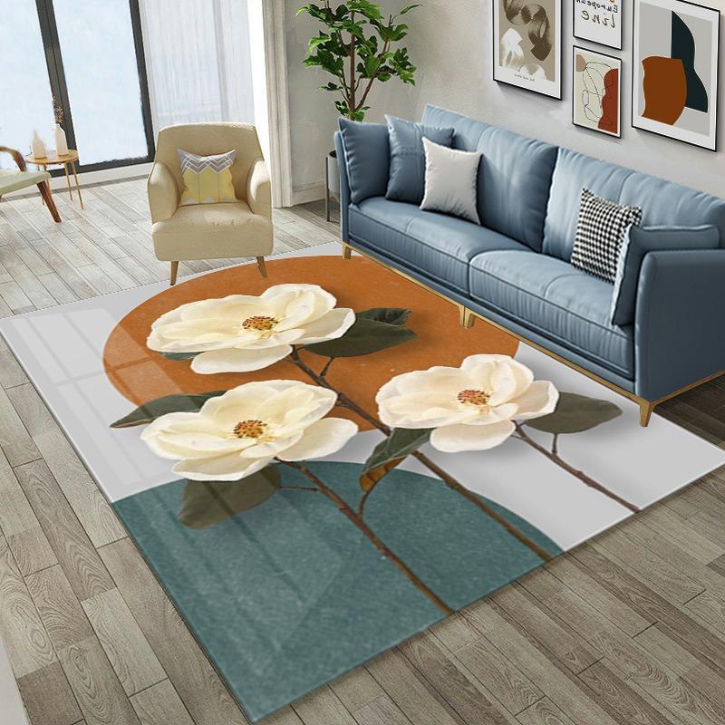 Europa Moderner Stil Gitterteppich Wohnzimmer Sofa Schlafzimmer Nachttisch Arbeitszimmer Eingangstür Teppich Rutschfest Mode Kunst Heimdekorationsmatte