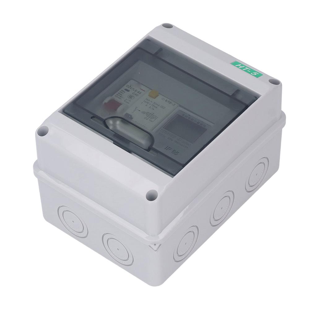 Zewnętrzna wodoodporna skrzynka rozdzielcza 2-drożna z wyłącznikiem zabezpieczającym przed wyciekiem 230VAC C40 220VAC 5(60)El
