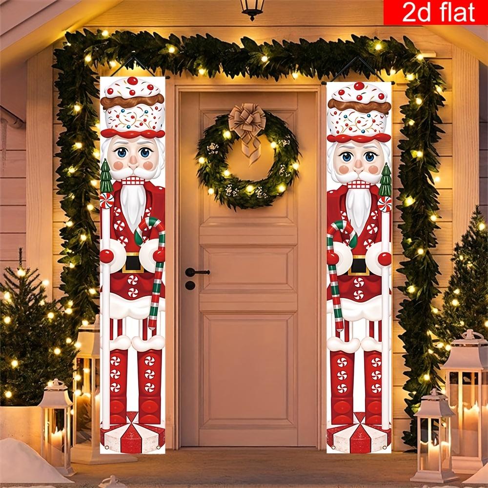 Merry Christmas Couplet Banner Nutcracker 1 Pair Polyester Indoor Outdoor Decor