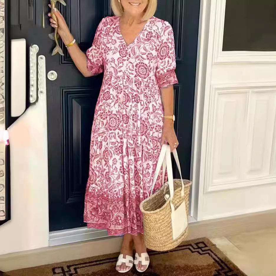 New Women'S Clothing Daily Temperament Elegant Casual Pure Desire Sexy Printed Jumpsuit Long Skirt Light Dress High-End Party Dress