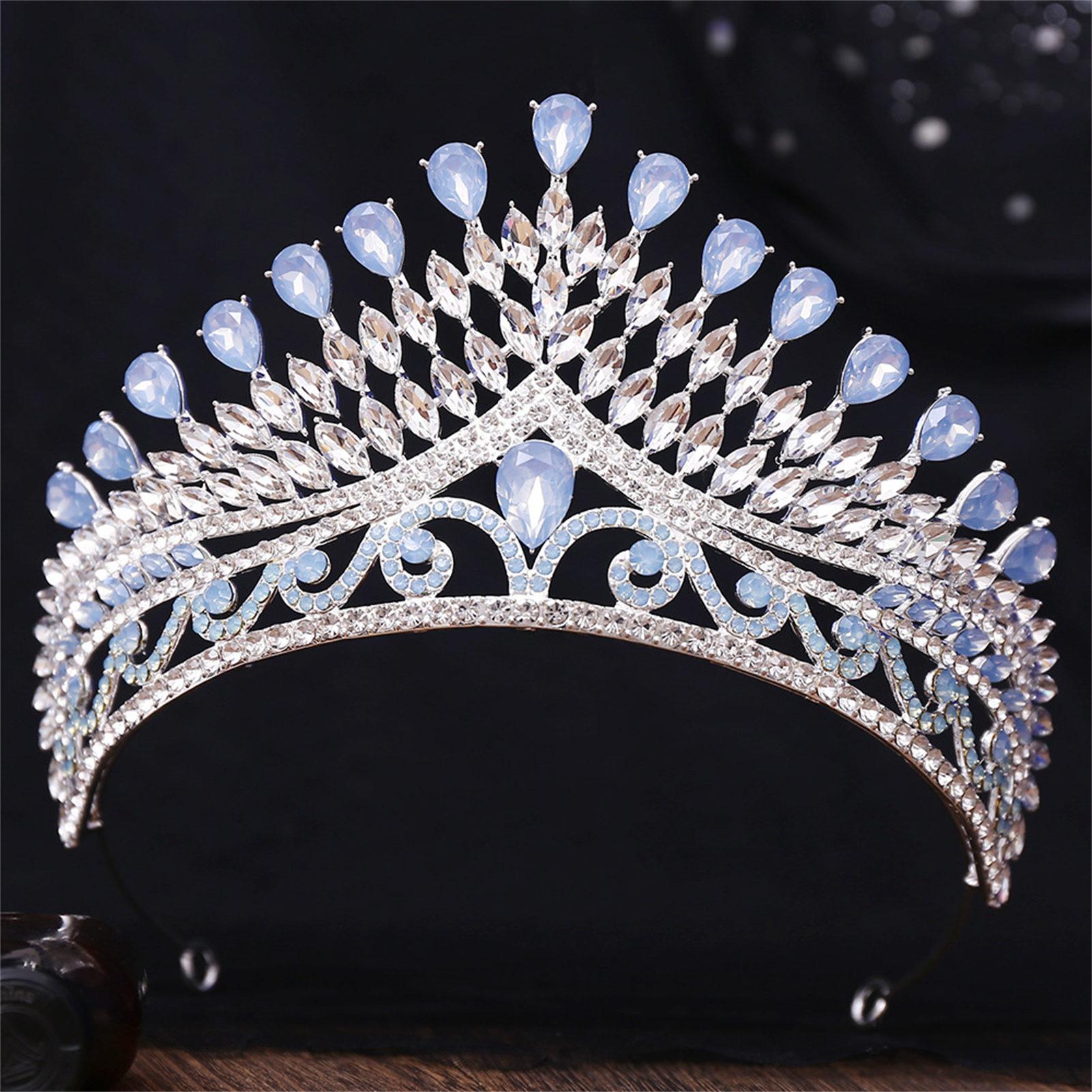 Wedding Crown Rhinestone Headband Wedding Temperament Simple Style Sparkling Crown for Masquerade Ball Banquet Cosplay