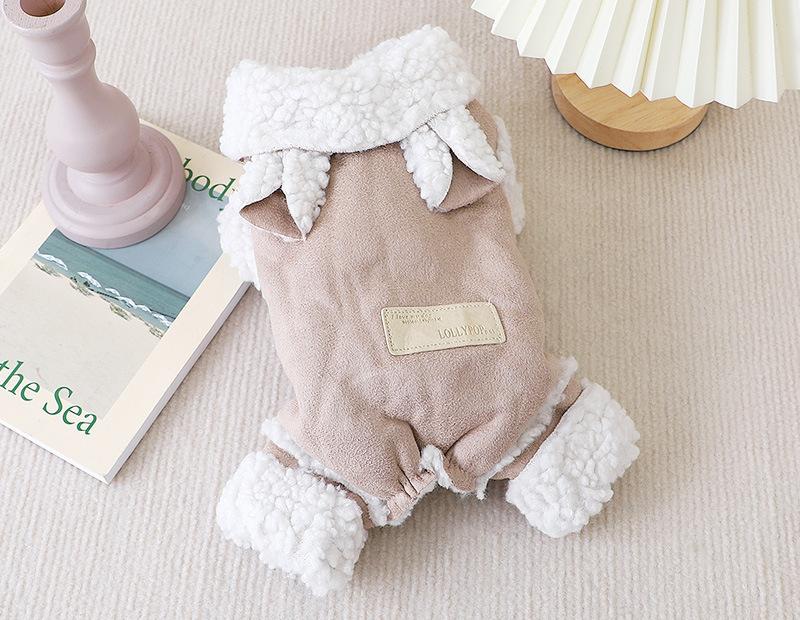 Dog Warm Deerskin Coat Clothes Velvet Fleece Thickened Padded Coat Teddy Bichon Schnauzer Pet Fourlegged Clothes Waistcoat