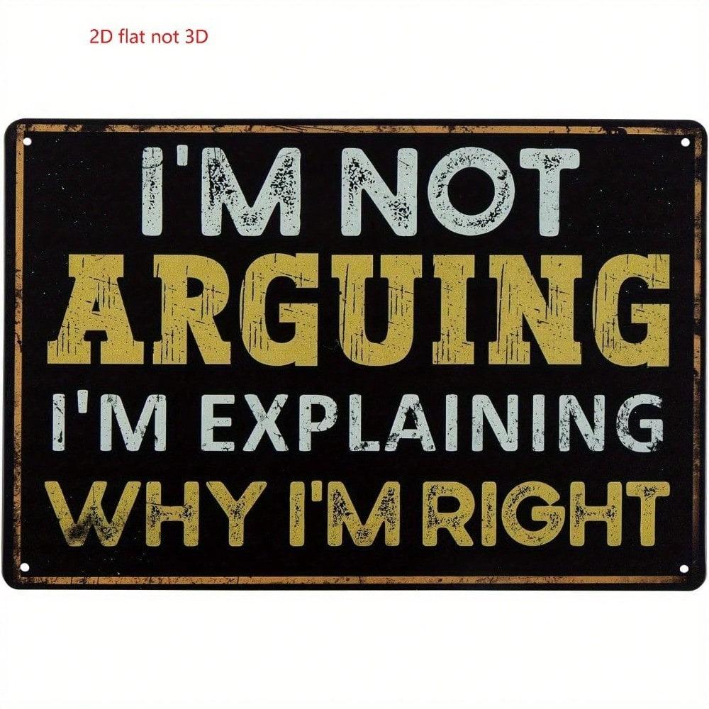 Vintage Funny Quote Metal Wall Art, Distressed Iron Sign, 2D Flat Decor for Garage, Man Cave, Bar, Living Room, Retro Plaque