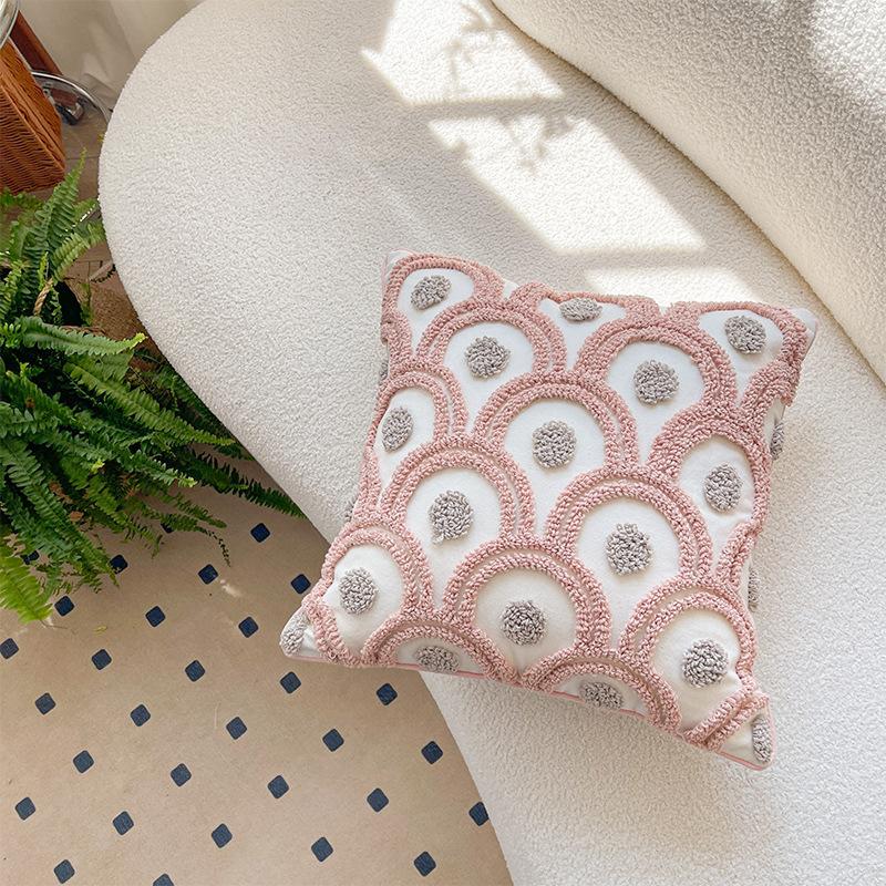 INS Pastoral Style Embroidered Cushion Fresh Couch Pillow Lumbar Support Pillow Bedside Office Cushion