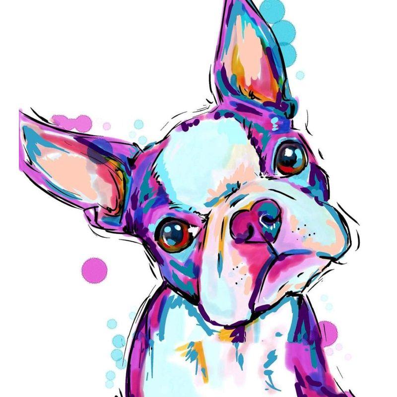 5D DIY Diamant Malerei Hund voller Runde Diamant Stickerei Tier Mosaik Strass Kit Dekor für Zuhause