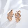 New Hollow Leaf Drop Earrings For Women  Rose Gold Color Unique Romantic Wedding Earrings Fashion Creative Jewelry